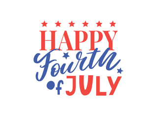 Fourth of July - American Independence Day vector illustration - 4th of July typographic design USA