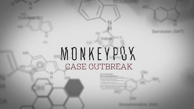 Animation of monkeypox text over data processing