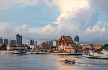 the Chaophraya River and the Cityscape of Bangkok Thailand Southeast Asia