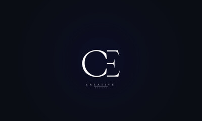 Alphabet letters Initials Monogram logo CE EC C E - obrazy, fototapety, plakaty