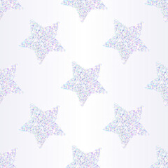 Glittering pattern with holographic foil stars
