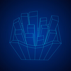 French fried potato in pack box. Fast food, junk.