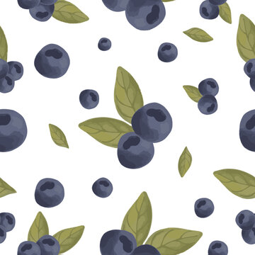 seamless pattern with acai berries