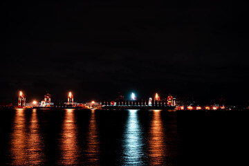 Fototapeta na wymiar Container port at night