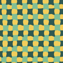 Abstract seamless yellow-green background. Vector print mosaic, squares, tiles. Retro bright background.	