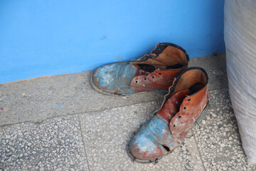 Painter's shoes in Moron, Cuba