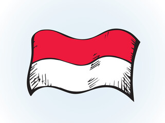 Flag of Indonesia. Vector drawing sign