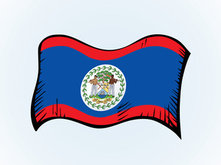 Flag of Belize. Vector drawing sign