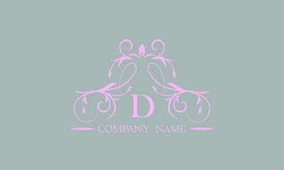 Luxurious creative design of an exquisite logo with the letter D. Template for invitations, labels, business