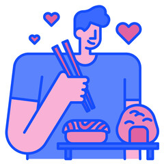 sushi blue line icon