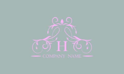 Luxurious creative design of an exquisite logo with the letter H. Template for invitations, labels, business