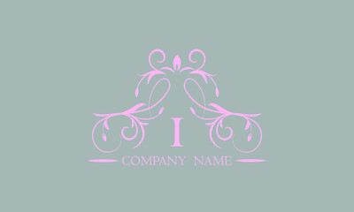 Luxurious creative design of an exquisite logo with the letter I. Template for invitations, labels, business