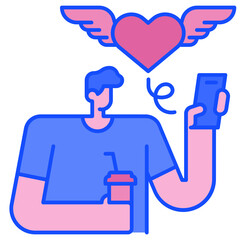 message blue line icon