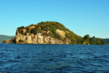 Fototapeta na wymiar martana island lake bolsena viterbo italy