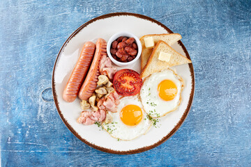 traditional breakfast in the cafe