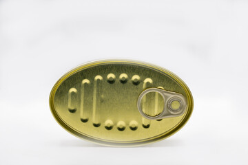 Canned food closed tin closeup