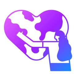 earth solid gradient icon