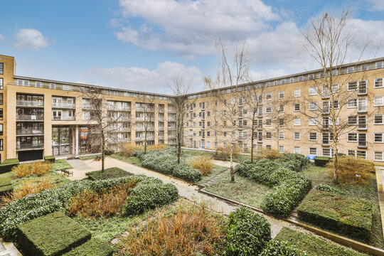 Panorama view of brick houses