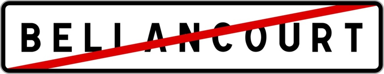 Panneau sortie ville agglomération Bellancourt / Town exit sign Bellancourt
