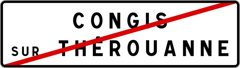 Panneau sortie ville agglomération Congis-sur-Thérouanne / Town exit sign Congis-sur-Thérouanne