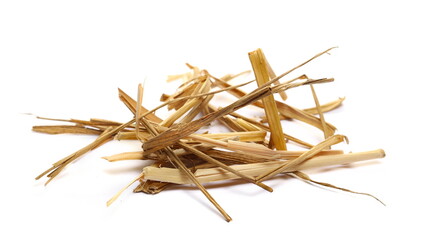 Pile straw isolated on white background