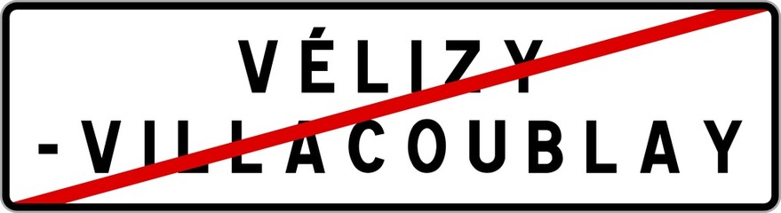Panneau sortie ville agglomération Vélizy-Villacoublay / Town exit sign Vélizy-Villacoublay
