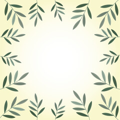 Naklejka premium delicate pattern in the form of branches and leaves. wallpaper or background