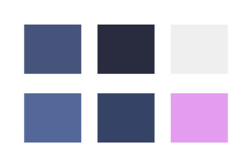 Modern palette with natural blue colors. Color palette, trend. Color shapes set, geometric form with different colors, trendy set, vector illustration, flat design, blue abstract palette art design