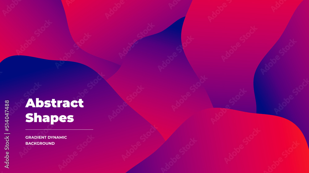 Aufkleber abstract design in the form of layered dynamic gradient pink violet blue shapes. template or backgro