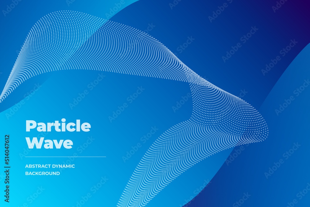 Poster abstract gradient blue with cyan background with curved lines designed as dots. template for cover, 