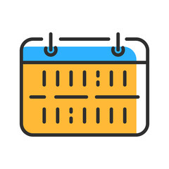 Calendar icon in outline style. Data symbol. Vector illustration concept.
