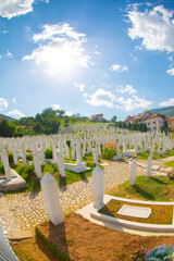 Muslim cemetery dedicated to the victims of the Bosnian war, in Sarajevo, Bosnia and Herzegovina.