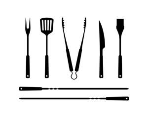 BBQ Tool Set Grill Accessories Spatula Fork Brush Tongs Knife Skewers Grilling Kit Barbecue