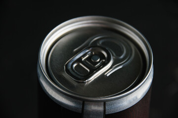 Jar of delicious cold soda drink on a dark background. Feeling cool on a hot summer day