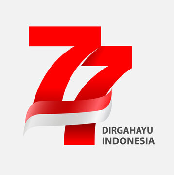 Number 77 PNG Image, Logo Number 77 Simple Design Display, Hut Ri 77th,  Dirgahayu 77th, Indonesian Independence Day PNG Image For Free Download