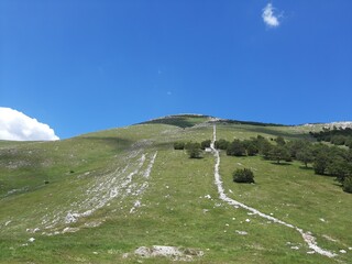 Mountain Bjelasnica landscape with sky and meadows, Bosnia and Herzegovina
