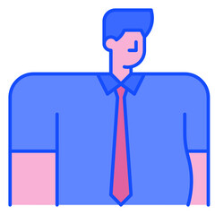 man avatar blue line icon