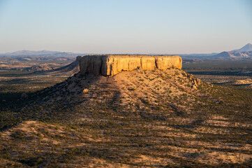 Geological leftover of Ugab terraces near Khorixas, Namibia in the evening light
