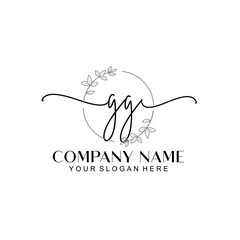 GG signature logo template vector	