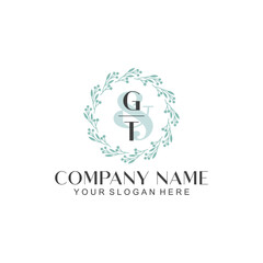 GT Beauty vector initial logo