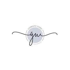 GU signature logo template vector