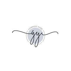 Obraz premium GY signature logo template vector