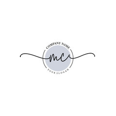 MC signature logo template vector