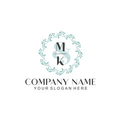 MK Beauty vector initial logo