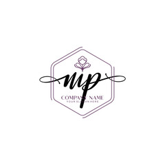 MP signature logo template vector