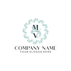MV Beauty vector initial logo
