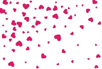 Red heart background. Love confetti background