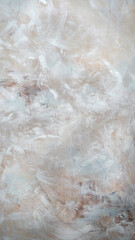 Abstract modern art. Closeup view of a contemporary painting with beautiful brush texture and white color palette.           