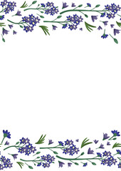 Obraz premium Summer invitation frame. Floral botanical wedding greenery. Save the date card template isolated on white invitation frame. Rustic greenery.