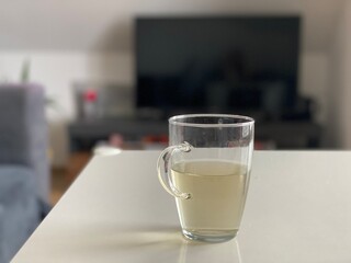 Glass of white tea